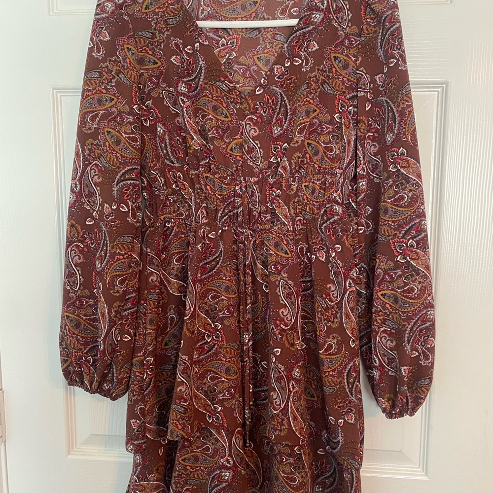 BeBop Multicolor Paisley Long Sleeve Dress